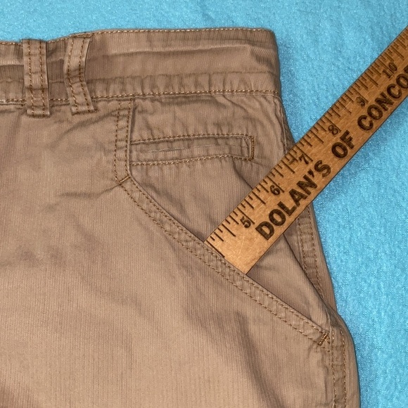 GLORIA VANDERBILT cargo cotton crop pants 9 pockets tan size 14 - Picture 11 of 15